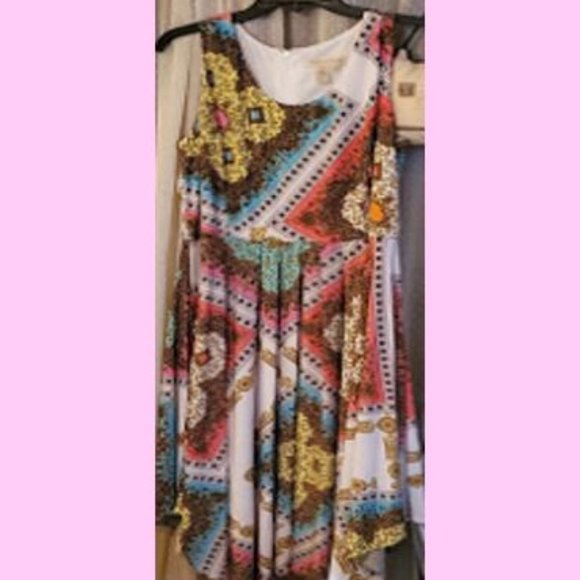 Isabella Bird Dresses & Skirts - Isabella Bird Sleeveless Dress.Lined. Bright print